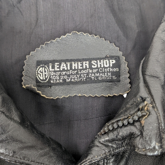 Vintage Leather Bomber Jacket Mens Sz M Aviator Flight Jacket 80s 90s Black - Picture 15 of 15